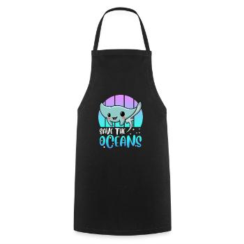 Save the Ocean Environmental Protection Species Conservation Earth Day - Cooking Apron - black - Front - AI Model Male 185 dark (185cm)