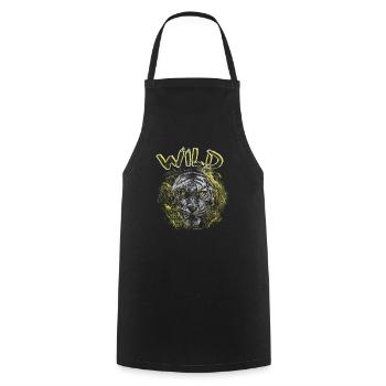 Tigre sauvage Big Cat Tête de tigre - Tablier de cuisine - noir - Devant - AI Model Male 185 dark (185cm)