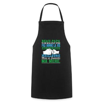 Beau Papa Fête des Pères - Tablier de cuisine - noir - Devant - AI Model Male 185 dark (185cm)