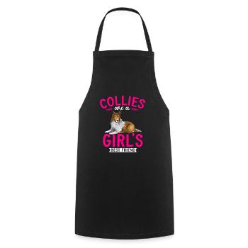 Collie à poil long Collie rugueux Chien - Tablier de cuisine - noir - Devant - AI Model Male 185 dark (185cm)