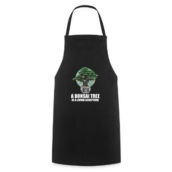 Bonsai Japan Silhouette Gardener Gardening Lover - Cooking Apron - black - Front - AI Model Male 185 dark (185cm)