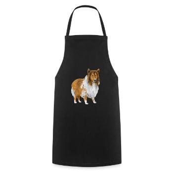Longhair Collie Rough Collie Dog - Cooking Apron - black - Front - AI Model Male 185 dark (185cm)