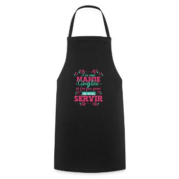 J'ai Une Mamie Cinglée - Tablier de cuisine - noir - Devant - AI Model Male 185 dark (185cm)