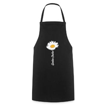Gänseblümchen Garten Chefin Flower Power - Kochschürze - Schwarz - Vorne - AI Model Male 185 dark (185cm)