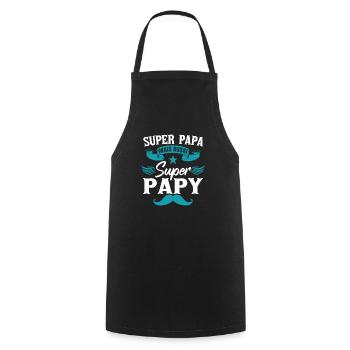 Drôle Fête Des Pères Papy - Tablier de cuisine - noir - Devant - AI Model Male 185 dark (185cm)