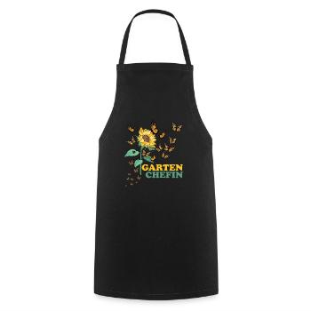 Garten Chefin Sonnenblumen Gartenfreundin Blumen - Kochschürze - Schwarz - Vorne - AI Model Male 185 dark (185cm)