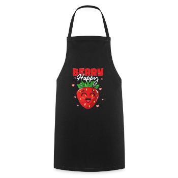 Berry Happy Erdbeere - Kochschürze - Schwarz - Vorne - AI Model Male 185 dark (185cm)
