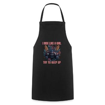 Quad Girl I Ride Like a Girl Quad - Cooking Apron - black - Front - AI Model Male 185 dark (185cm)