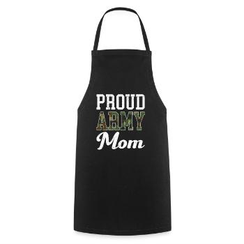 Proud Mom Army Military Mom Soldiers - Cooking Apron - black - Front - AI Model Male 185 dark (185cm)