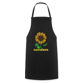 Garten Chefin Sonnenblumen Gartenfreundin Blumen - Kochschürze - Schwarz - Vorne - AI Model Male 185 dark (185cm)