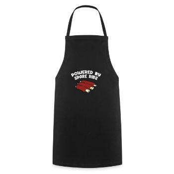 Spare Ribs Food Lover Grillen BBQ Ribs Barbecue - Kochschürze - Schwarz - Vorne - AI Model Male 185 dark (185cm)
