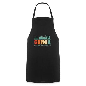 Poland Gdynia Skyline - Cooking Apron - black - Front - AI Model Male 185 dark (185cm)