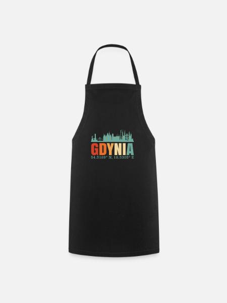 Polen Gdynia Skyline - Kochschürze - Schwarz