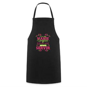 J'ai Une Mamie Cinglée - Tablier de cuisine - noir - Devant - AI Model Male 185 dark (185cm)