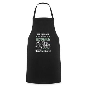 Ne Jamais Sous-Estimer Un Homme Avec Un Tracteur - Tablier de cuisine - noir - Devant - AI Model Male 185 dark (185cm)