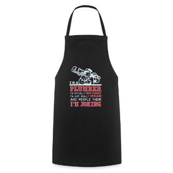 Handwerker Installateur Spruch Klempner - Kochschürze - Schwarz - Vorne - AI Model Male 185 dark (185cm)