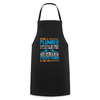 Handwerker Installateur Spruch Klempner - Kochschürze - Schwarz - Vorne - AI Model Male 185 dark (185cm)