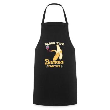 Blood Type Banana Positive - Cooking Apron - black - Front - AI Model Male 185 dark (185cm)