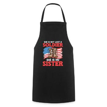 Proud Brother Air Force Soldier Army Fan - Cooking Apron - black - Front - AI Model Male 185 dark (185cm)
