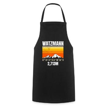 Watzmann Bergsteiger klettern Wanderer Berge - Kochschürze - Schwarz - Vorne - AI Model Male 185 dark (185cm)