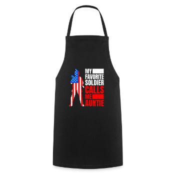 Soldiers Aunts Military Fan America Patriots - Cooking Apron - black - Front - AI Model Male 185 dark (185cm)