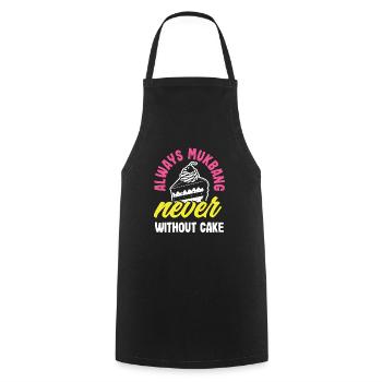 Mukbang et gâteau - Tablier de cuisine - noir - Devant - AI Model Male 185 dark (185cm)