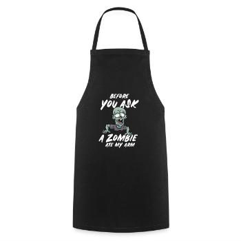 A leg joke humor gift - Cooking Apron - black - Front - AI Model Male 185 dark (185cm)