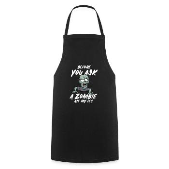 A leg joke humor gift - Cooking Apron - black - Front - AI Model Male 185 dark (185cm)