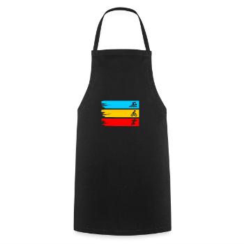 Triathlon Schwimmen Radfahren Laufen Sport Triathlet - Kochschürze - Schwarz - Vorne - AI Model Male 185 dark (185cm)