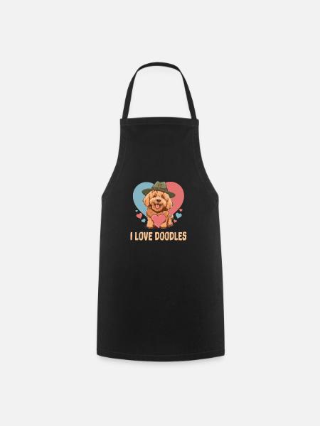 I Love Doodles Goldendoodle Dog Lover Doodle Mom - Kochschürze - Schwarz