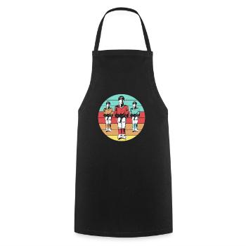Retro Table Soccer Foosball Player Cool Vintage - Cooking Apron - black - Front - AI Model Male 185 dark (185cm)