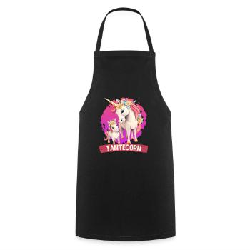 Tanticorn Einhorn Tanten Muttertag Unicorn - Kochschürze - Schwarz - Vorne - AI Model Male 185 dark (185cm)