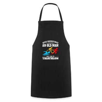 Triathlon Triathlete Swimming Running Cycling - Cooking Apron - black - Front - AI Model Male 185 dark (185cm)