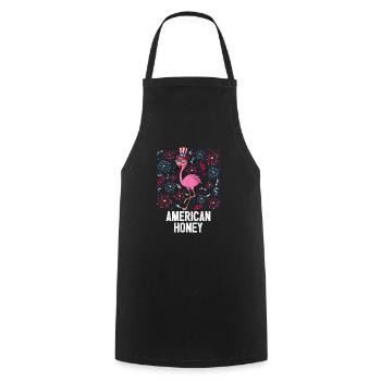 4th Of July American Honey Flamingo US Flag Pride - Cooking Apron - black - Front - AI Model Male 185 dark (185cm)
