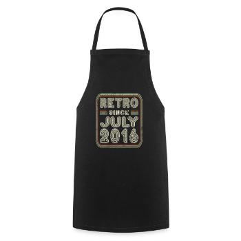 Birthday July 2016 Retro Gift - Cooking Apron - black - Front - AI Model Male 185 dark (185cm)