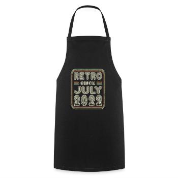 Birthday July 2022 Retro Gift - Cooking Apron - black - Front - AI Model Male 185 dark (185cm)
