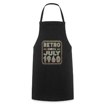 Birthday July 1960 Retro Gift - Cooking Apron - black - Front - AI Model Male 185 dark (185cm)