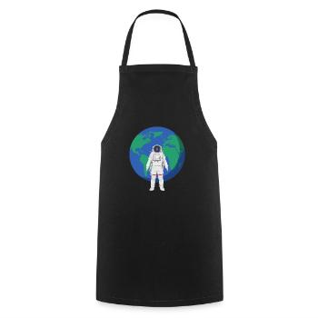 Astronaut and World - Cooking Apron - black - Front - AI Model Male 185 dark (185cm)