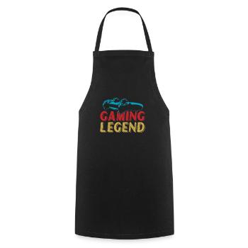 Gaming legend I paused my game, - Cooking Apron - black - Front - AI Model Male 185 dark (185cm)