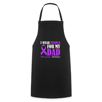 Sensibilisation à la fibromyalgie Je porte du violet pour - Tablier de cuisine - noir - Devant - AI Model Male 185 dark (185cm)