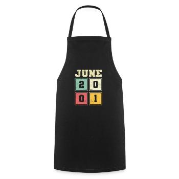22. Geburtstag Juni Jahrgang 2001 Vintage - Kochschürze - Schwarz - Vorne - AI Model Male 185 dark (185cm)