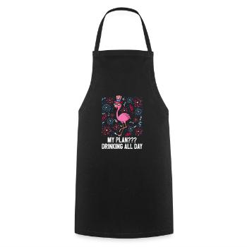 4 juillet Mon plan de boire toute la journée Drapeau des États-Unis - Tablier de cuisine - noir - Devant - AI Model Male 185 dark (185cm)