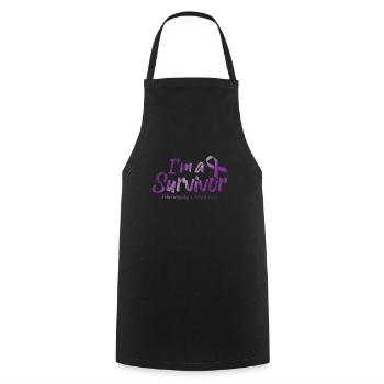 I Am A Fibromyalgia Awareness Survivor - Cooking Apron - black - Front - AI Model Male 185 dark (185cm)