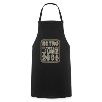 Anniversaire Juin 2006 Cadeau rétro - Tablier de cuisine - noir - Devant - AI Model Male 185 dark (185cm)