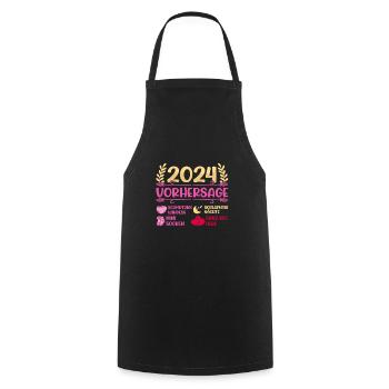 Babyparty Vorhersage 2024 werdende Mama 2024 - Kochschürze - Schwarz - Vorne - AI Model Male 185 dark (185cm)