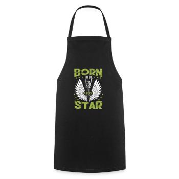 Né pour être un guitariste rock star - Tablier de cuisine - noir - Devant - AI Model Male 185 dark (185cm)