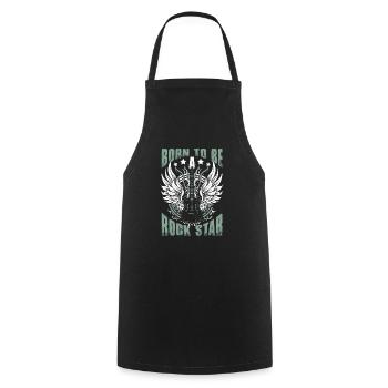 Electric Guitar | Guitar Player - Cooking Apron - black - Front - AI Model Male 185 dark (185cm)