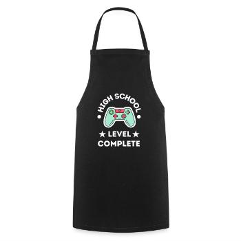 High School Level Complete Gamer Graduate - Cooking Apron - black - Front - AI Model Male 185 dark (185cm)