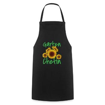 Garten Chefin Sonnenblumen Gartenfreundin Blumen - Kochschürze - Schwarz - Vorne - AI Model Male 185 dark (185cm)