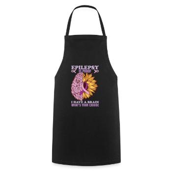 Epilepsy Is Proof - Cooking Apron - black - Front - AI Model Male 185 dark (185cm)